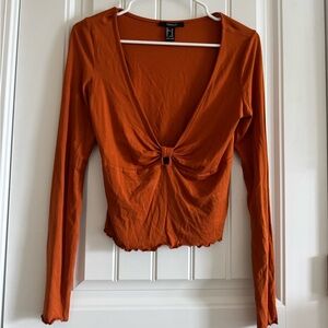Forever 21 Rust Long Sleeve Blouse
